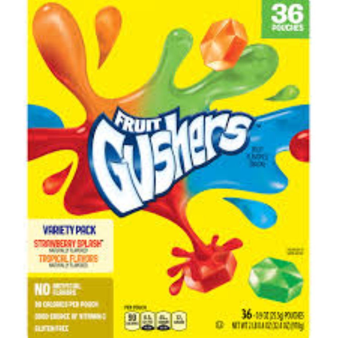 FRUIT GUSHERS FRUIT FLAV SNACKS 153G